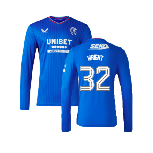 2023-2024 Rangers Long Sleeve Home Shirt (Wright 32)