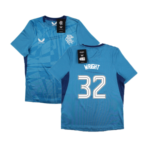 2023-2024 Rangers Players Training Tee (Deep Water) - Kids (Wright 32)