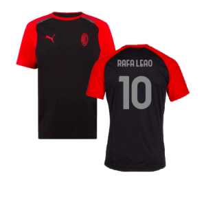 2023-2024 AC Milan Casuals Tee (Black) (Rafa Leao 10)