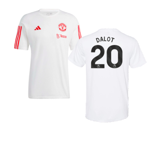 2023-2024 Man Utd Training Tee (White) (Dalot 20)