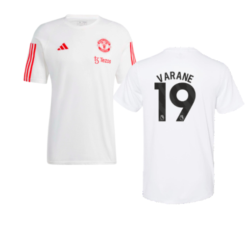 2023-2024 Man Utd Training Tee (White) (Varane 19)