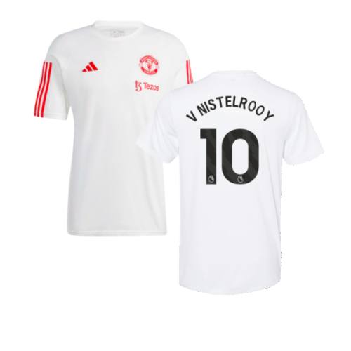 2023-2024 Man Utd Training Tee (White) (V Nistelrooy 10)