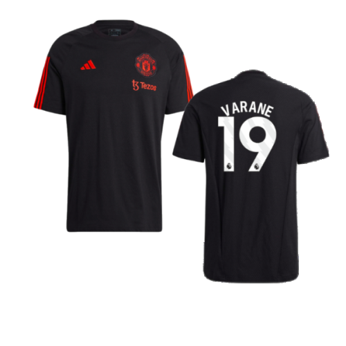 2023-2024 Man Utd Training Tee (Black) (Varane 19)