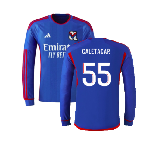 2023-2024 Olympique Lyon Long Sleeve Away Shirt (Caleta Car 55)