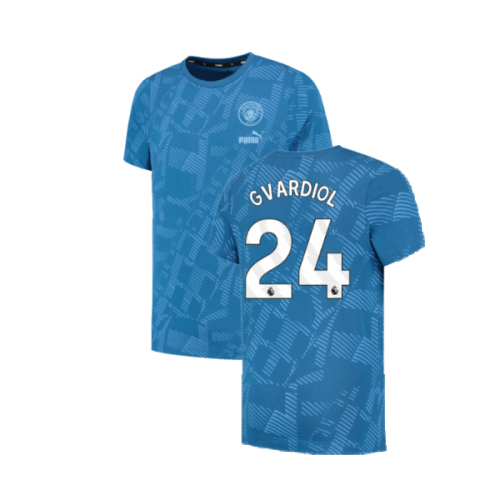 2023-2024 Man City FtblCore AOP Tee (Lake Blue) (Gvardiol 24)