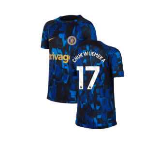 2023-2024 Chelsea Academy Pro Tee (Blue) - Kids (Chukwuemeka 17)