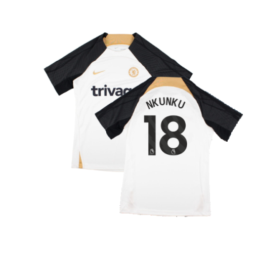 2023-2024 Chelsea Strike Training Shirt (White) (Nkunku 18)