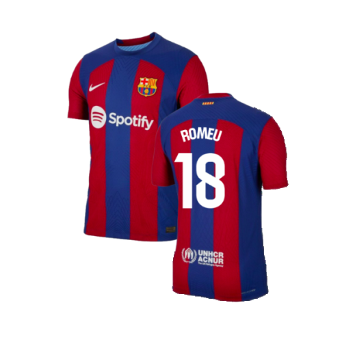 2023-2024 Barcelona Authentic Home Shirt (Romeu 18)