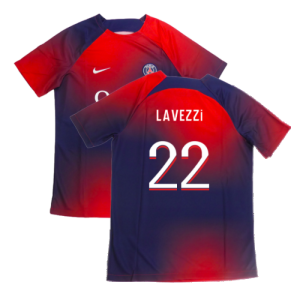 2023-2024 PSG Academy Pro Dri-FIT Pre-Match Shirt (Red) (Lavezzi 22)