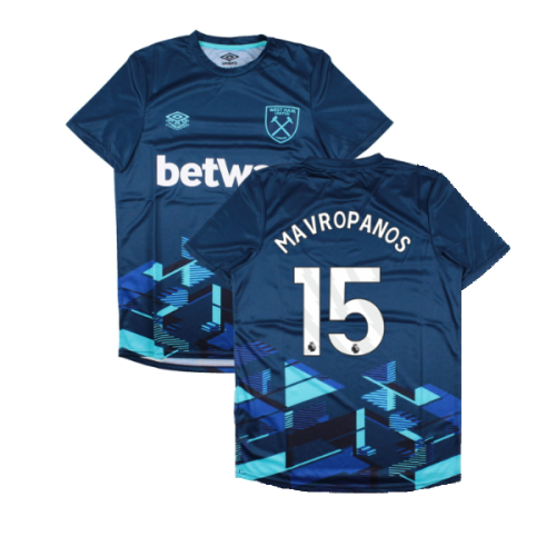 2023-2024 West Ham Warm Up Jersey (Navy) (Mavropanos 15)