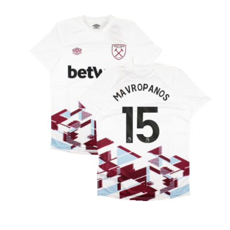 2023-2024 West Ham Warm Up Jersey (White) (Mavropanos 15)