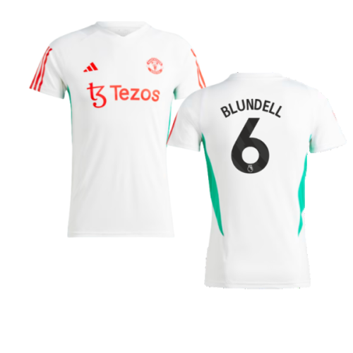 2023-2024 Man Utd Training Jersey (White) - Ladies (Blundell 6)