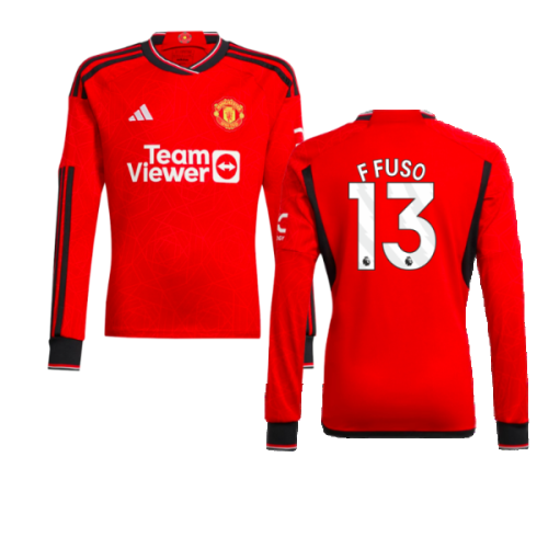 2023-2024 Man Utd Home Long Sleeve Shirt (Kids) (F Fuso 13)