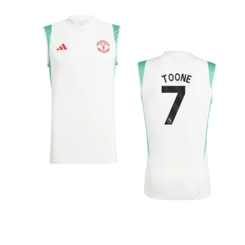 2023-2024 Man Utd Sleeveless Jersey (White) (Toone 7)
