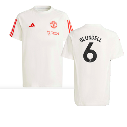 2023-2024 Man Utd Training Tee (White) - Kids (Blundell 6)