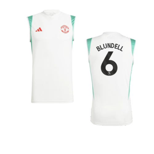 2023-2024 Man Utd Sleeveless Jersey (White) (Blundell 6)