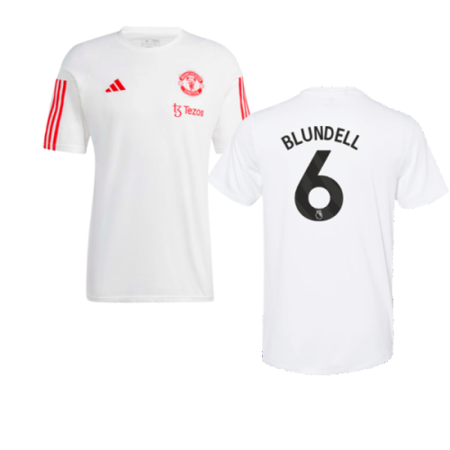 2023-2024 Man Utd Training Tee (White) (Blundell 6)