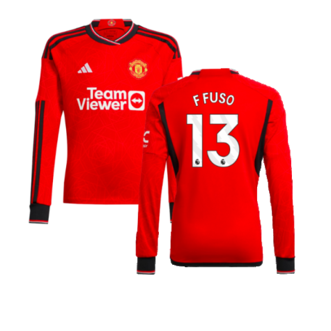 2023-2024 Man Utd Home Long Sleeve Shirt (Kids) (F Fuso 13)