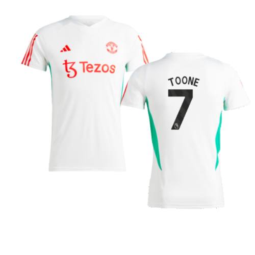 2023-2024 Man Utd Training Jersey (White) - Ladies (Toone 7)