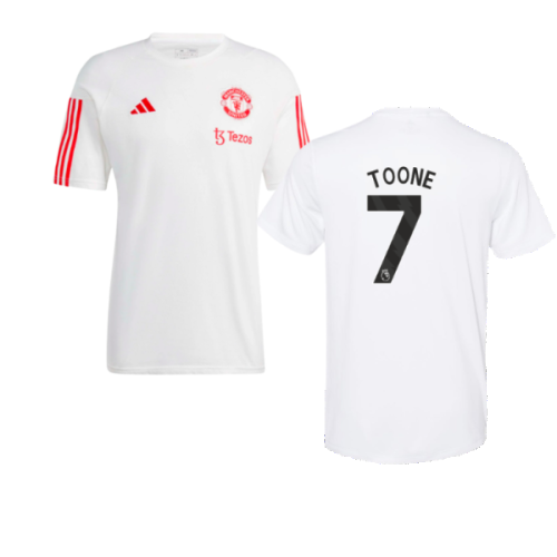 2023-2024 Man Utd Training Tee (White) (Toone 7)