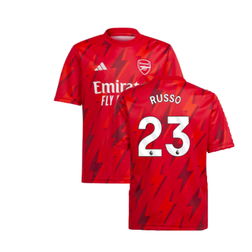 2023-2024 Arsenal Pre-Match Shirt (Red) - Kids (Russo 23)