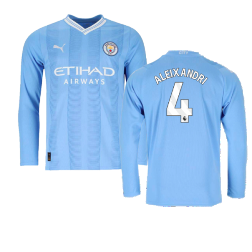 2023-2024 Man City Long Sleeve Home Shirt (Aleixandri 4)