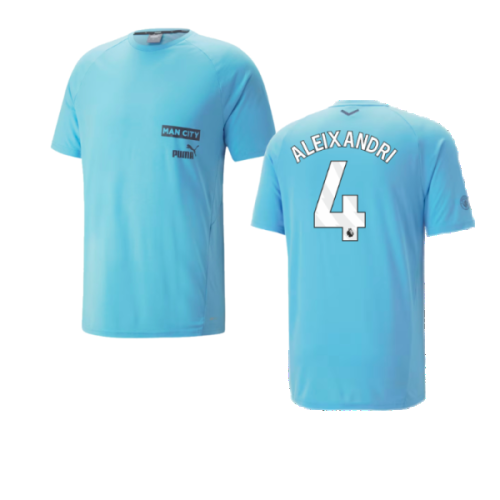 2023-2024 Man City Casuals Tee (Blue Wash) - Kids (Aleixandri 4)