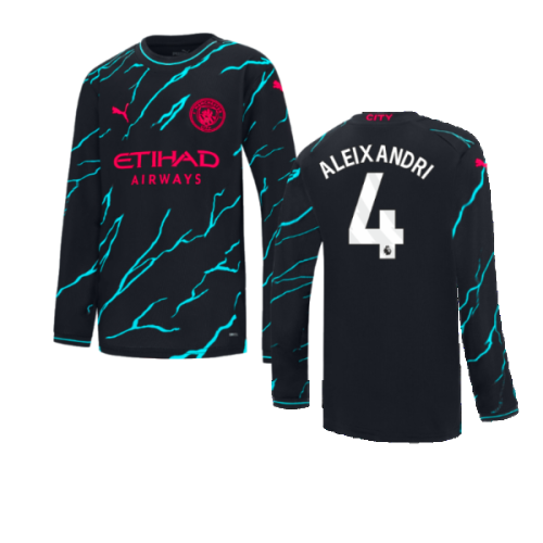 2023-2024 Man City Long Sleeve Third Shirt (Kids) (Aleixandri 4)