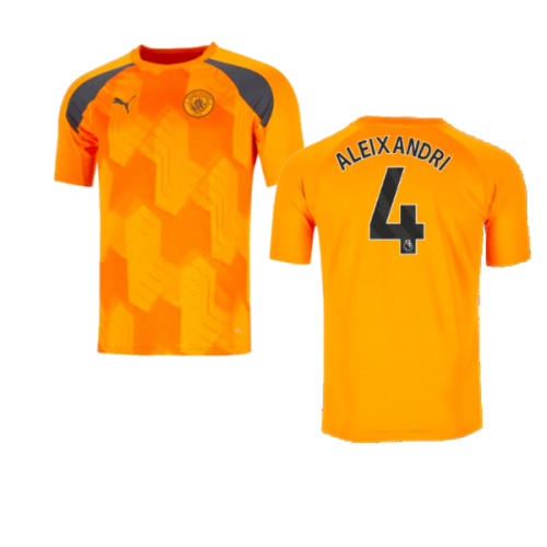 2023-2024 Man City Pre-Match Jersey (Orange) (Aleixandri 4)