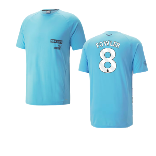 2023-2024 Man City Casuals Tee (Blue Wash) (Fowler 8)