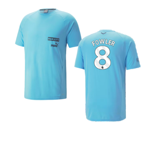 2023-2024 Man City Casuals Tee (Blue Wash) - Kids (Fowler 8)