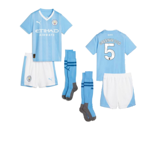 2023-2024 Man City Home Mini Kit (Greenwood 5)