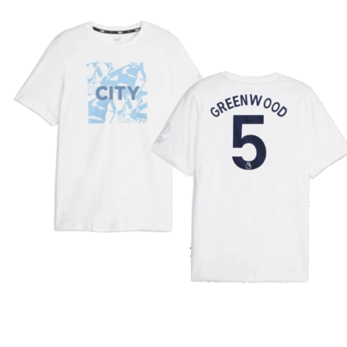 2023-2024 Man City FtblCore Graphic Tee (White) (Greenwood 5)