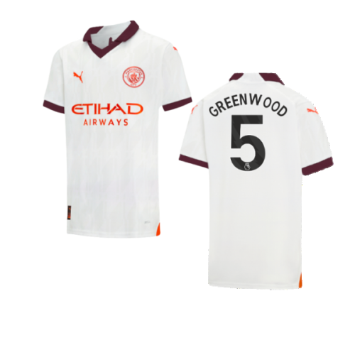 2023-2024 Man City Away Shirt (Kids) (Greenwood 5)