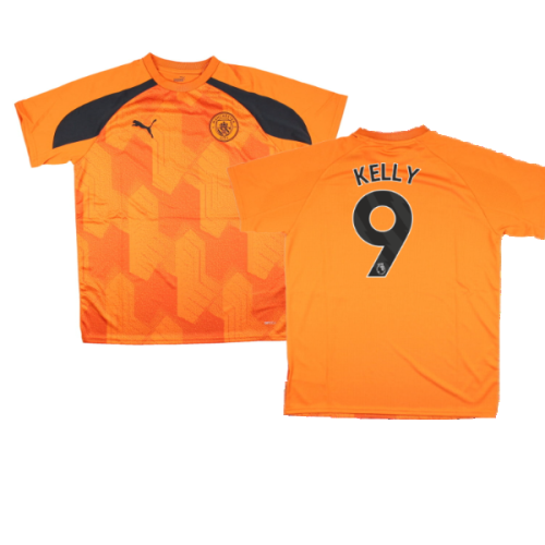 2023-2024 Man City Pre-Match Jersey (Orange) - Kids (Kelly 9)