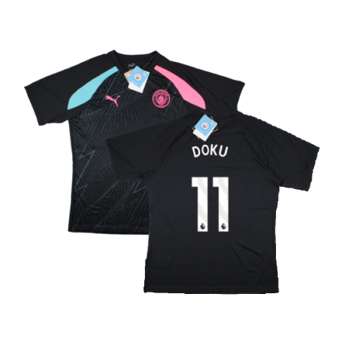 2023-2024 Man City Pre-Match Jersey (Dark Navy) (Doku 11)