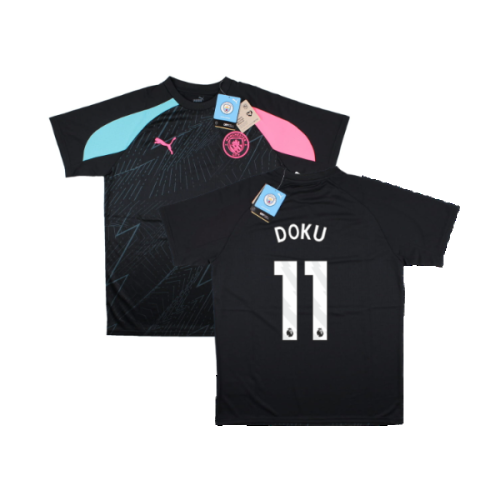 2023-2024 Man City Pre-Match Jersey (Dark Navy) - Kids (Doku 11)