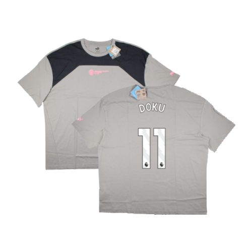 2023-2024 Man City FtblCulture Tee (Smokey Grey) (Doku 11)