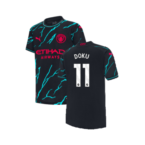 2023-2024 Man City Third Shirt (Kids) (Doku 11)