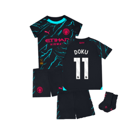 2023-2024 Man City Third Baby Kit (Doku 11)