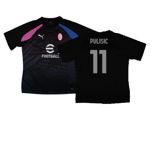 2023-2024 AC Milan Pre-Match Jersey (Black) (Pulisic 11)