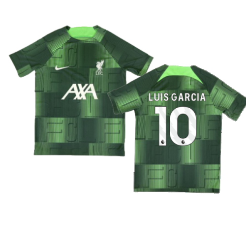 2023-2024 Liverpool Academy Pre-Match Shirt (Green) - Kids (Luis Garcia 10)