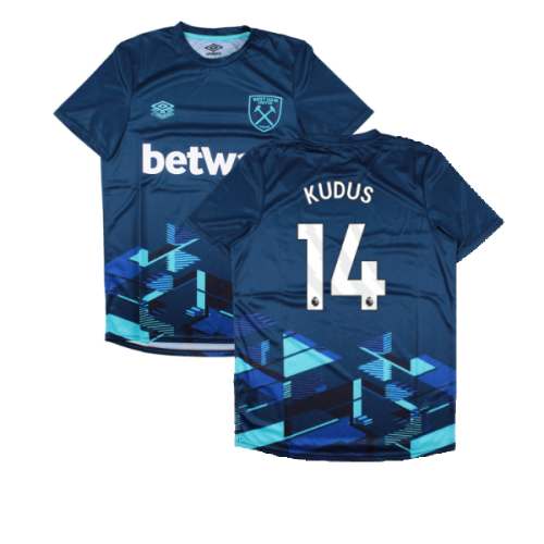 2023-2024 West Ham Warm Up Jersey (Navy) (Kudus 14)