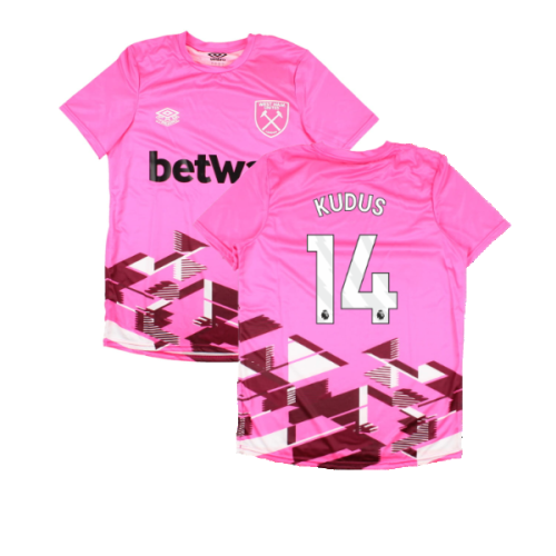 2023-2024 West Ham Warm Up Jersey (Pink) (Kudus 14)