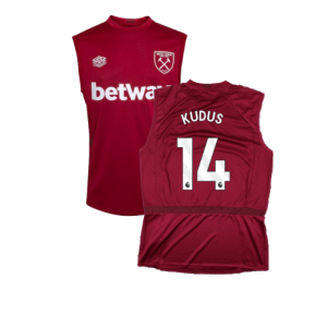 2023-2024 West Ham Sleeveless Tee (Claret) (Kudus 14)