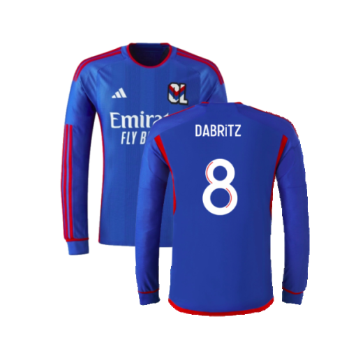 2023-2024 Olympique Lyon Long Sleeve Away Shirt (Dabritz 8)