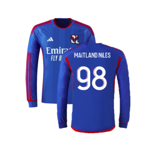 2023-2024 Olympique Lyon Long Sleeve Away Shirt (Maitland Niles 98)