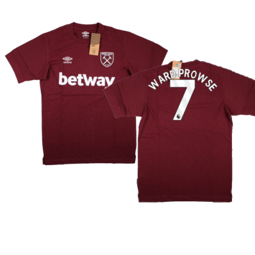 2023-2024 West Ham Leisure Tee (Tawny Port) (Ward Prowse 7)