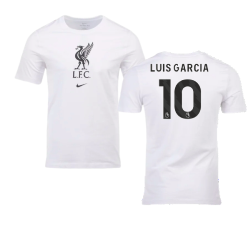 2023-2024 Liverpool Crest Tee (White) (Luis Garcia 10)