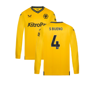 2023-2024 Wolves Long Sleeve Home Shirt (S Bueno 4)